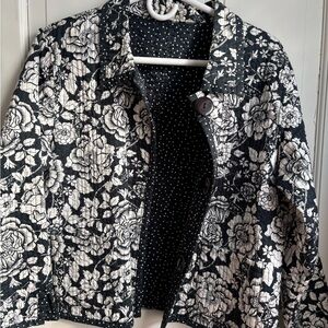 Appleseed's Reversible Lightweight Quilted Jacket – Polka Dots & Floral Print